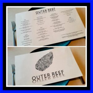 A close up of the menu on a plate