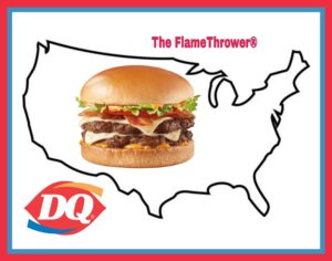 A burger is shown in the shape of the united states.